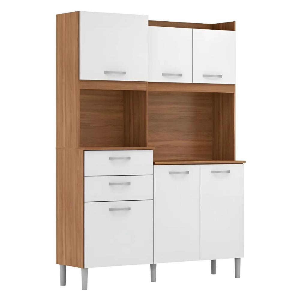 Cozinha Demobile Kit 6 Portas 2 Gavetas Harmonia Amendola/Branco