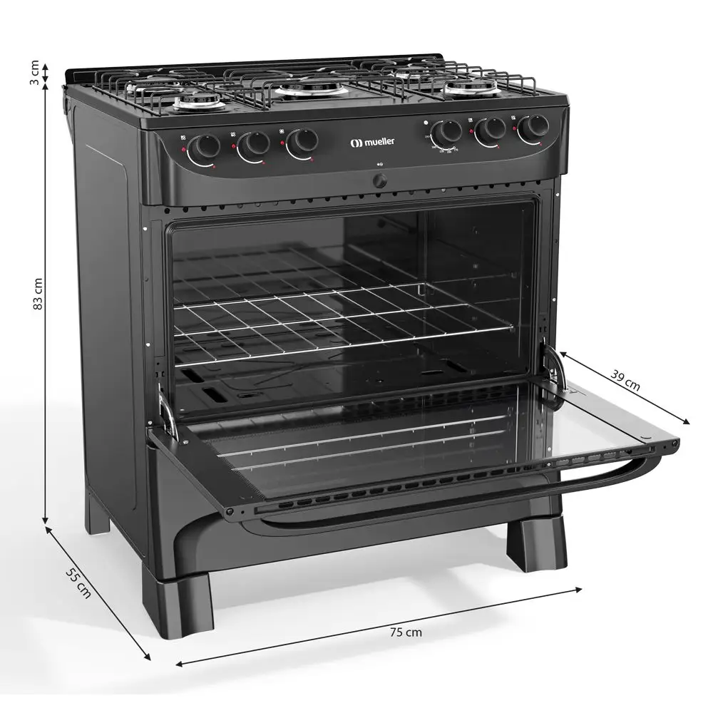 Imagem do produto Fogao Mueller MFI5BC 5 Bocas Preto Fosco