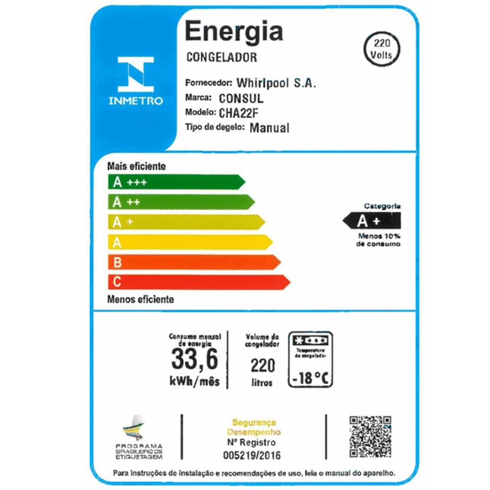 Imagem do produto Freezer Consul Horizontal CHA22MBBNA 1PT 217 Litros 220V Br Cl A