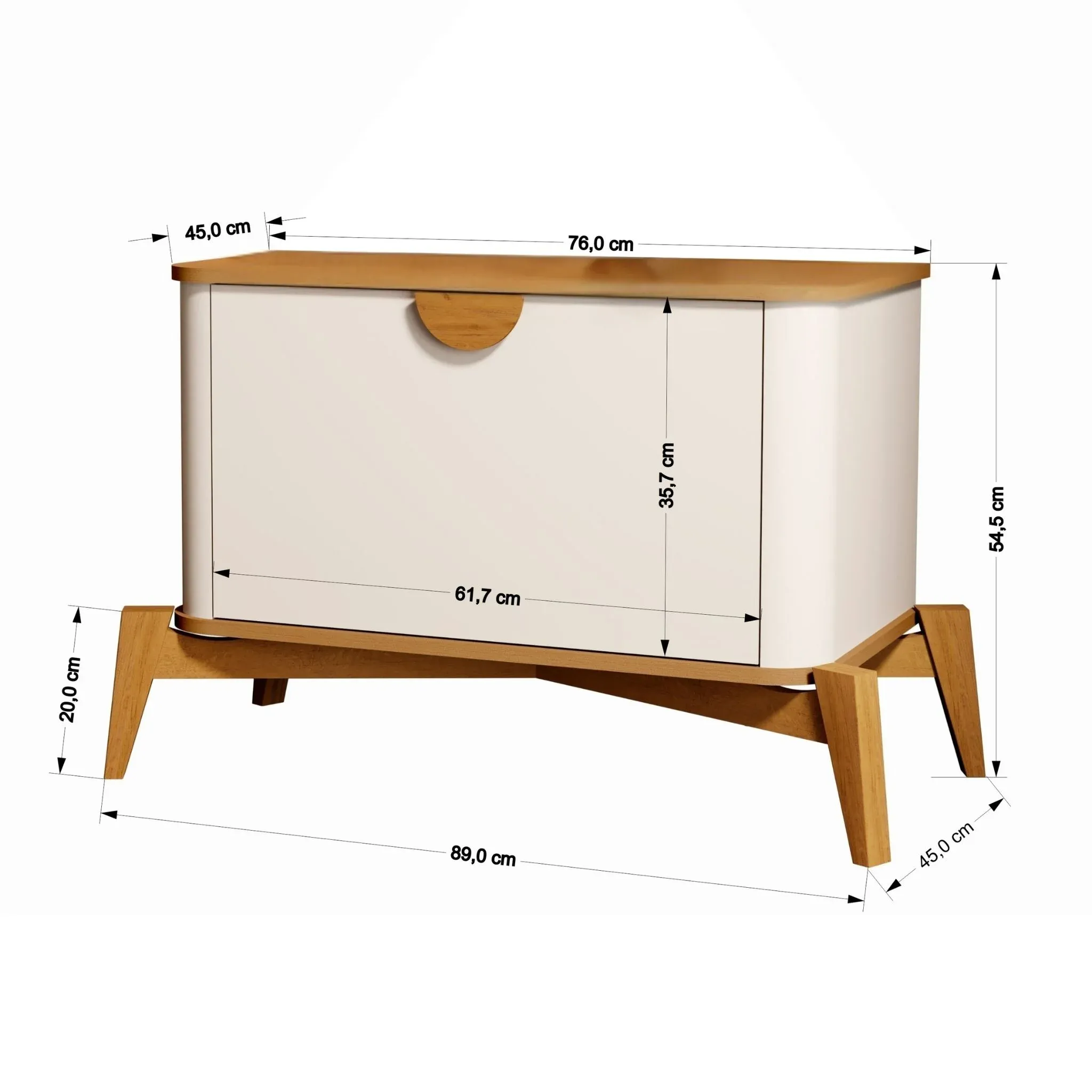 Imagem do produto Mesa de Cabeceira Jb Buriti Off White/Nature