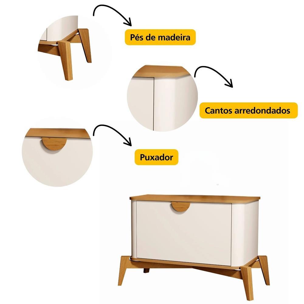 Imagem do produto Mesa de Cabeceira Jb Buriti Off White/Nature