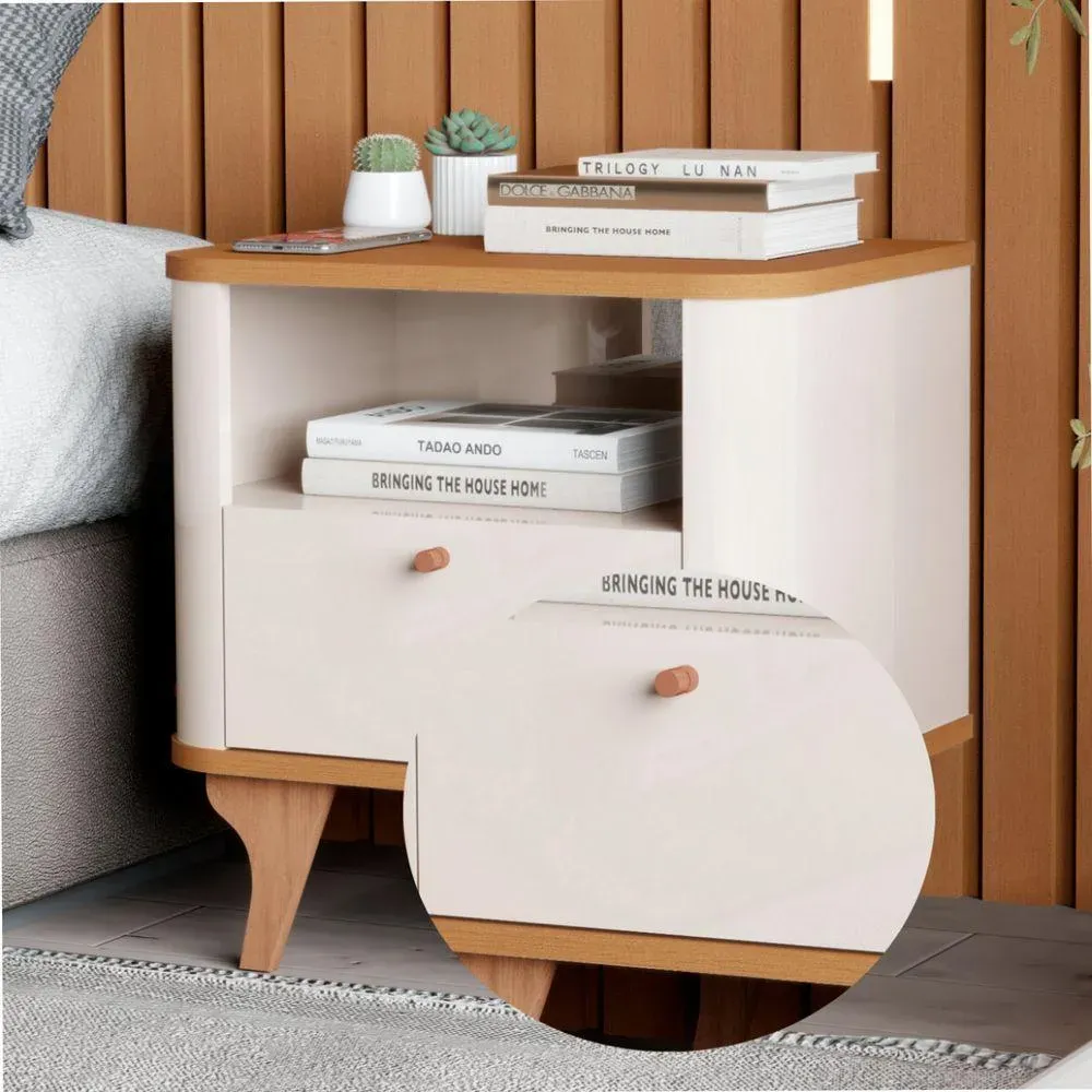 Imagem do produto Mesa de Cabeceira Jb Aruma Slim Off White/Nature