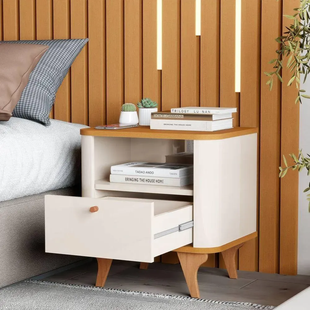 Imagem do produto Mesa de Cabeceira Jb Aruma Slim Off White/Nature