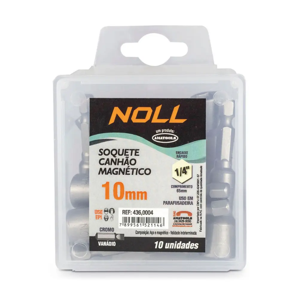 Imagem do produto Soquete Canhao Magnetico Noll 7/16 x 65mm com 10 Pecas
