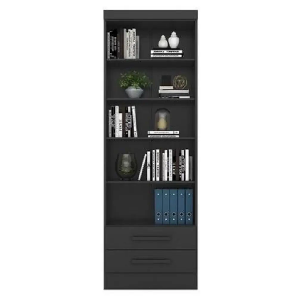 Livreiro Qmovi 2 Gavetas Preto Fosco 3420.37