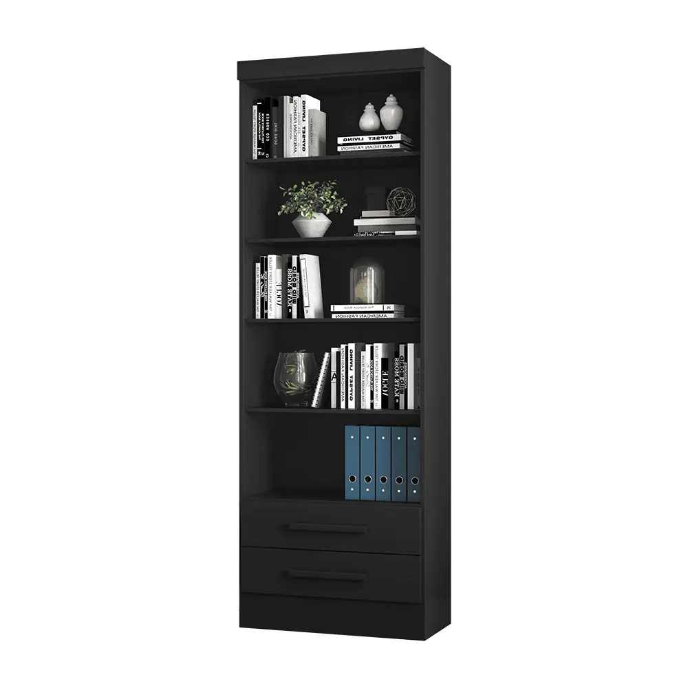 Imagem do produto Livreiro Qmovi 2 Gavetas Preto Fosco 3420.37