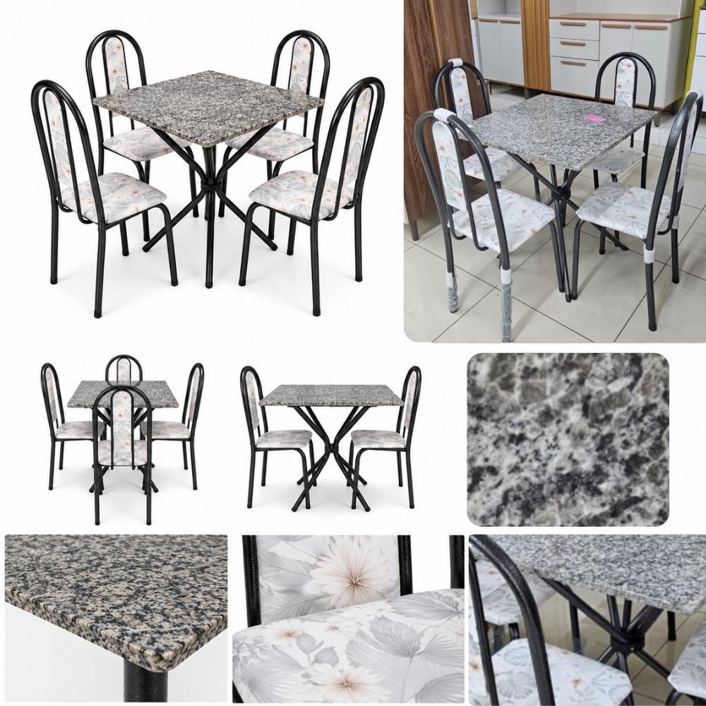 Imagem do produto Mesa Tubular Ires 70x70 com 4 Cadeiras