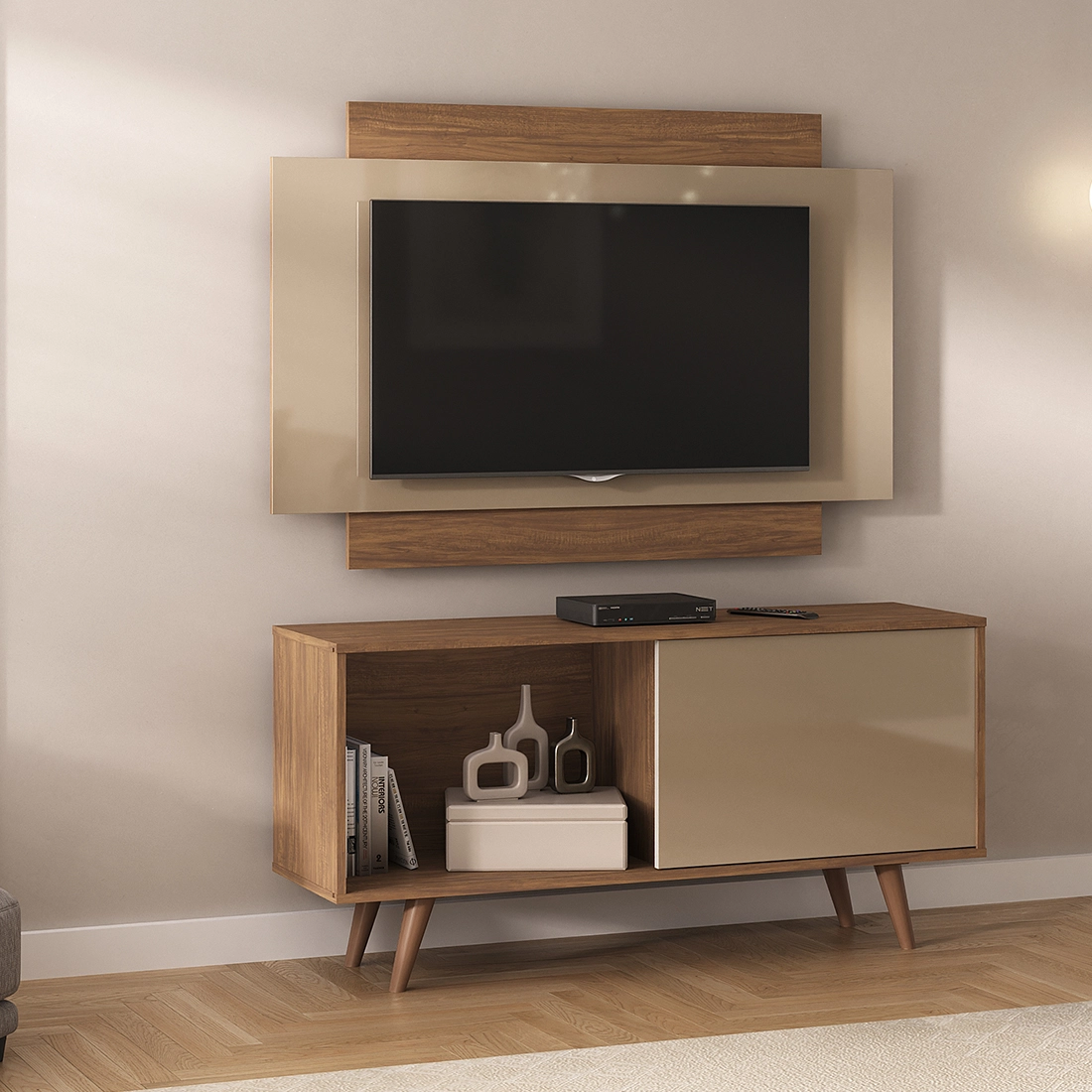 Imagem do produto Rack com Painel Atualle Málaga Acácia/3D Reflexo para TV ate 55