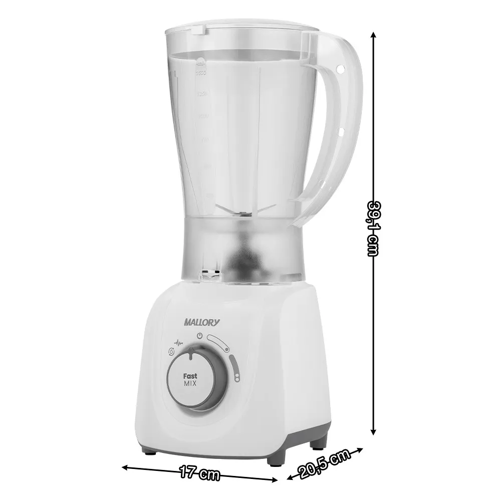 Imagem do produto Liquidificador Mallory Fast Mix 2,1L 600W Branco 220V
