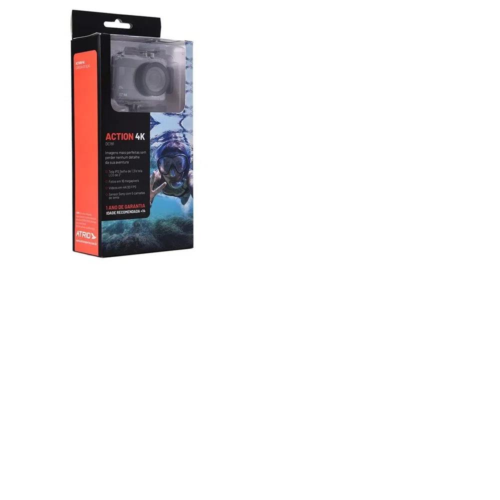 Imagem do produto Camera de Acao Multilaser Action+selfie 4k Wifi Tela Lcd 2pol 16mp 30 F