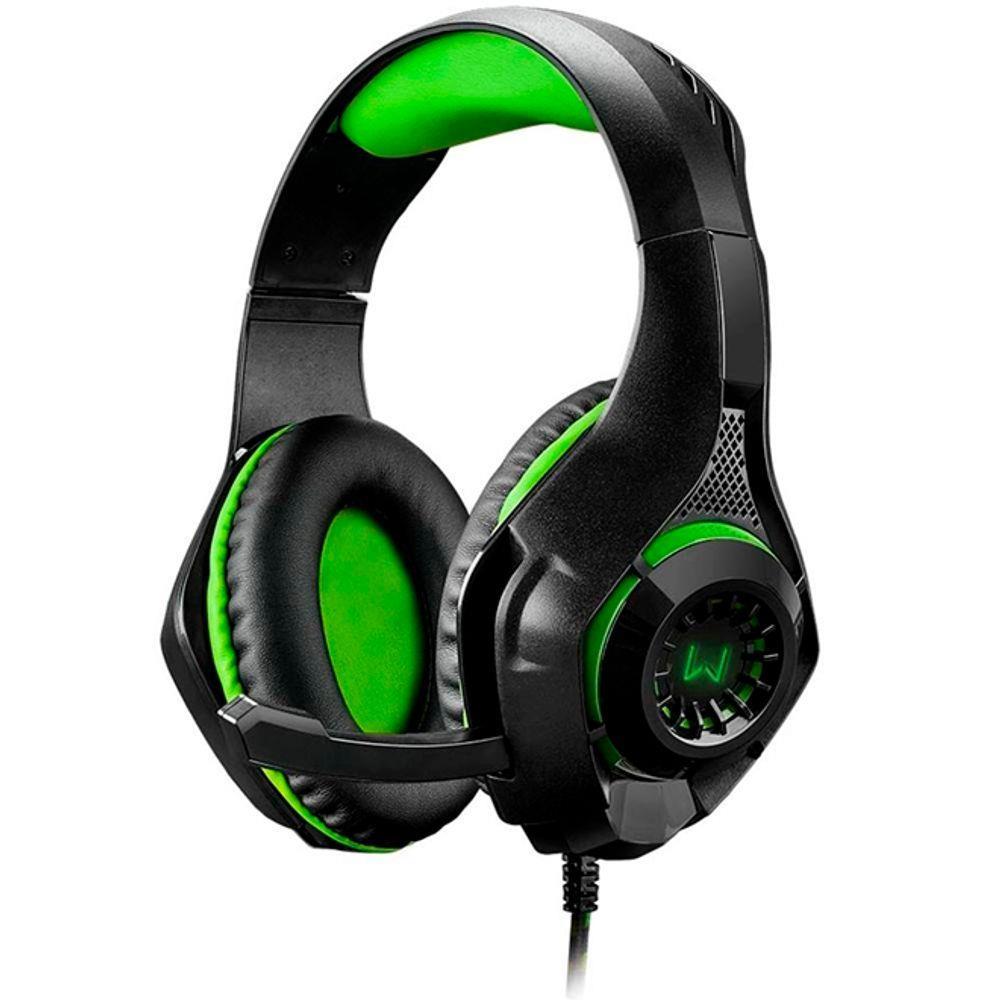 Imagem do produto Fone de Ouvido Multilaser Ph299 Verde Led Gamer Headset Warrior