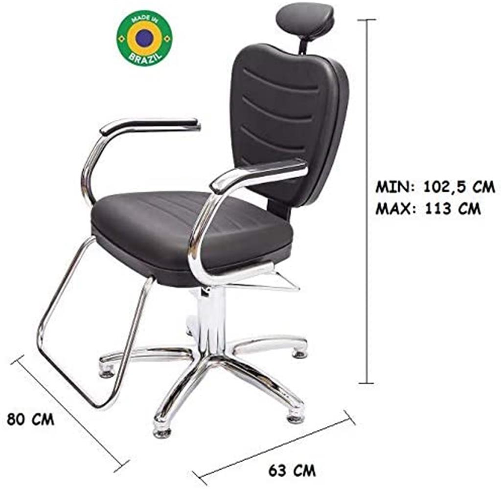 Imagem do produto Poltrona Dompel Cabeleireiro Preta RPA 3760 Top Reclinavel