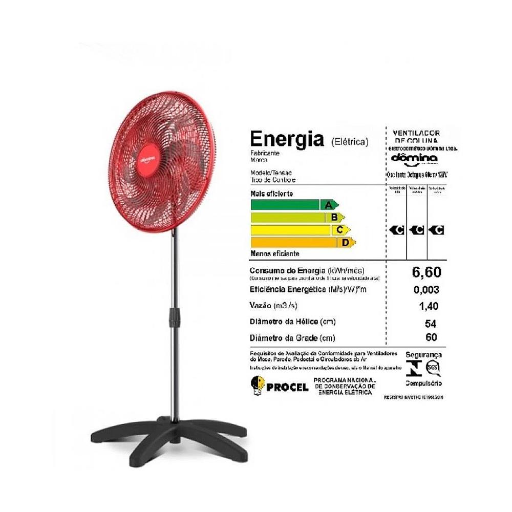Imagem do produto Ventilador Domina Neo Coluna 50cm Vermelho 220 W