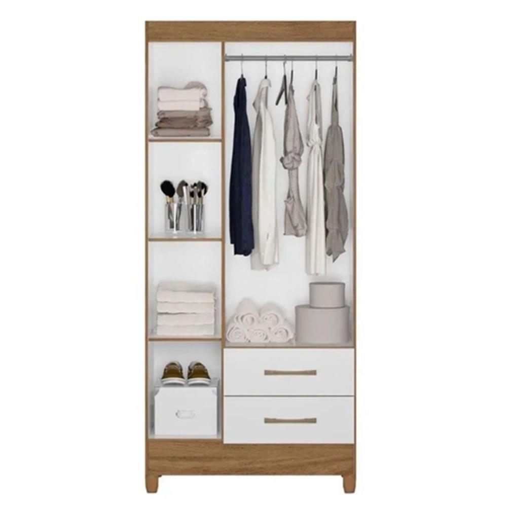 Imagem do produto Guarda-Roupa Moval Lima 3 Portas 2 Gavetas Natural/Branco