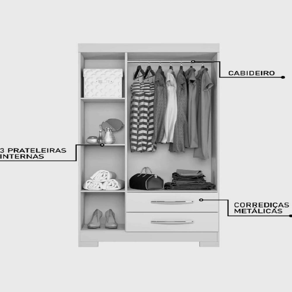 Imagem do produto Guarda-roupa Notavel 3pts 2gav.nt 5000 Freijo/trend Off White