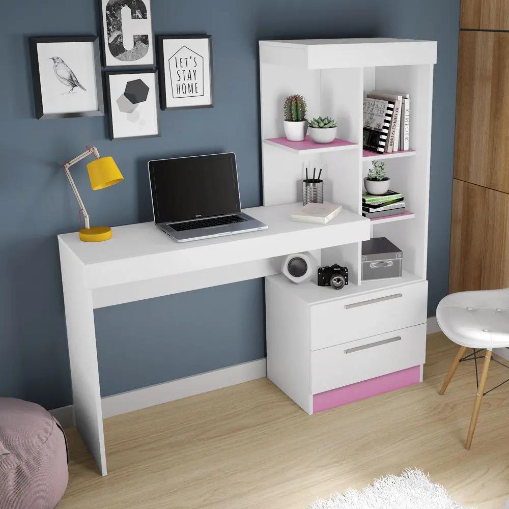 Imagem do produto Mesa Notavel Office Nt2010 Ref.129 Bco New/rosa 143x37