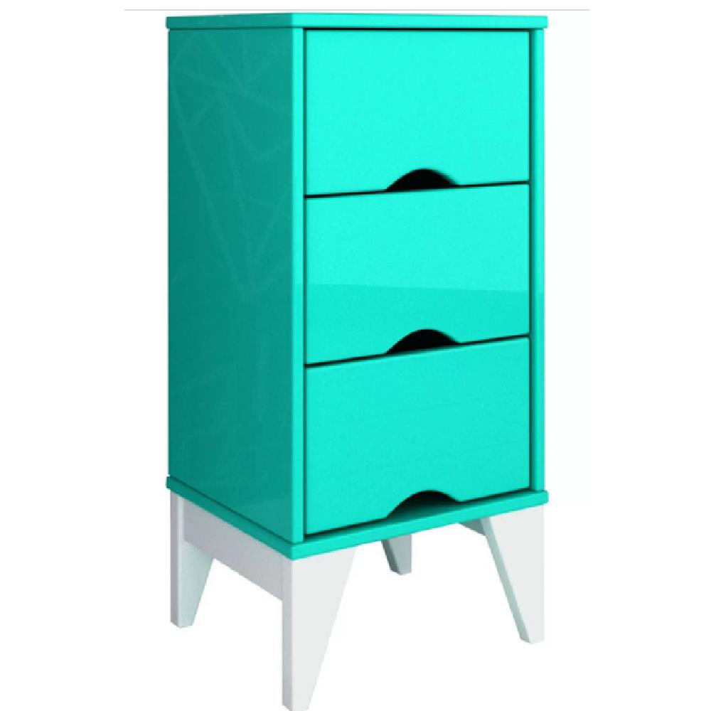 Mesa de Cabeceira Tcil 3gav Twister Aqua/bco