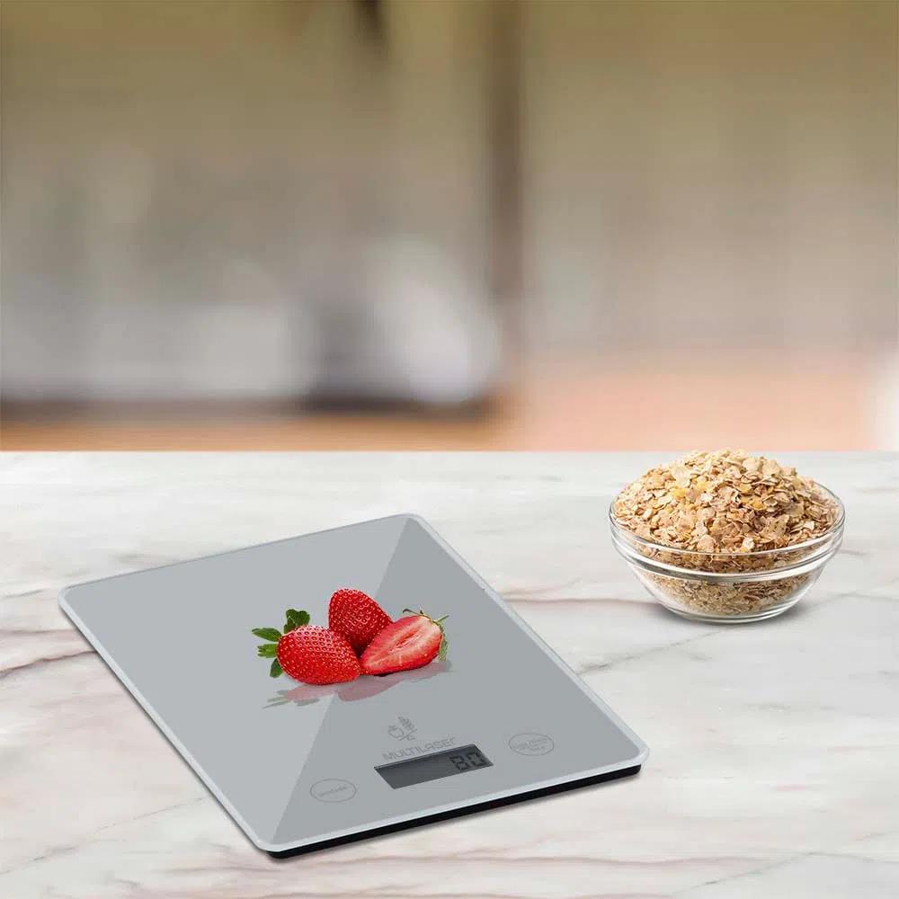 Imagem do produto Balanca Multilaser Cozinha Digital Plana Ce111 5kg Touch Cinza