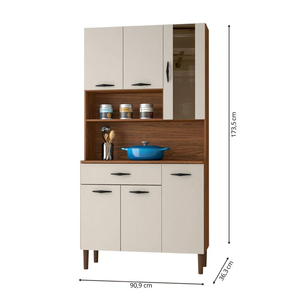 Imagem do produto Armario Kit Parana Golden 6pt Nogueira/off White