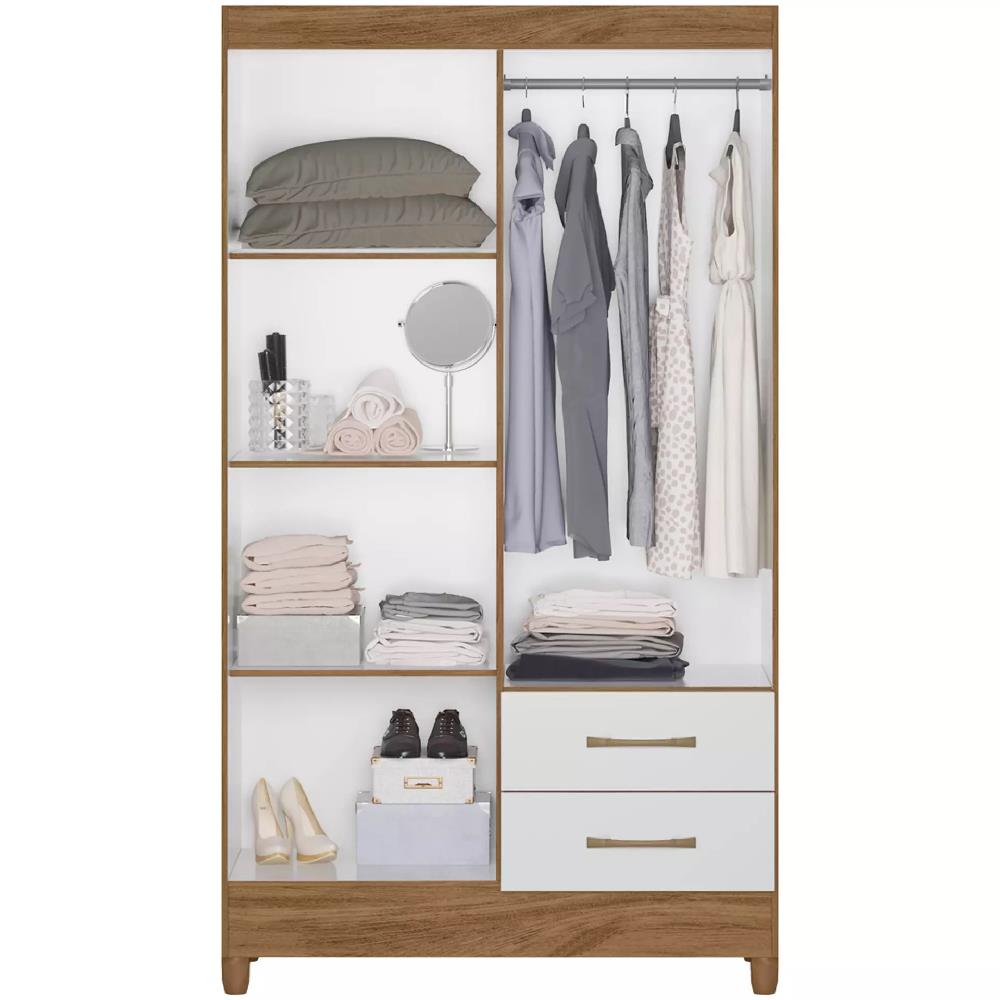 Imagem do produto Guarda-Roupa Moval Chile 4 Portas 2 Gavetas Natural/Branco