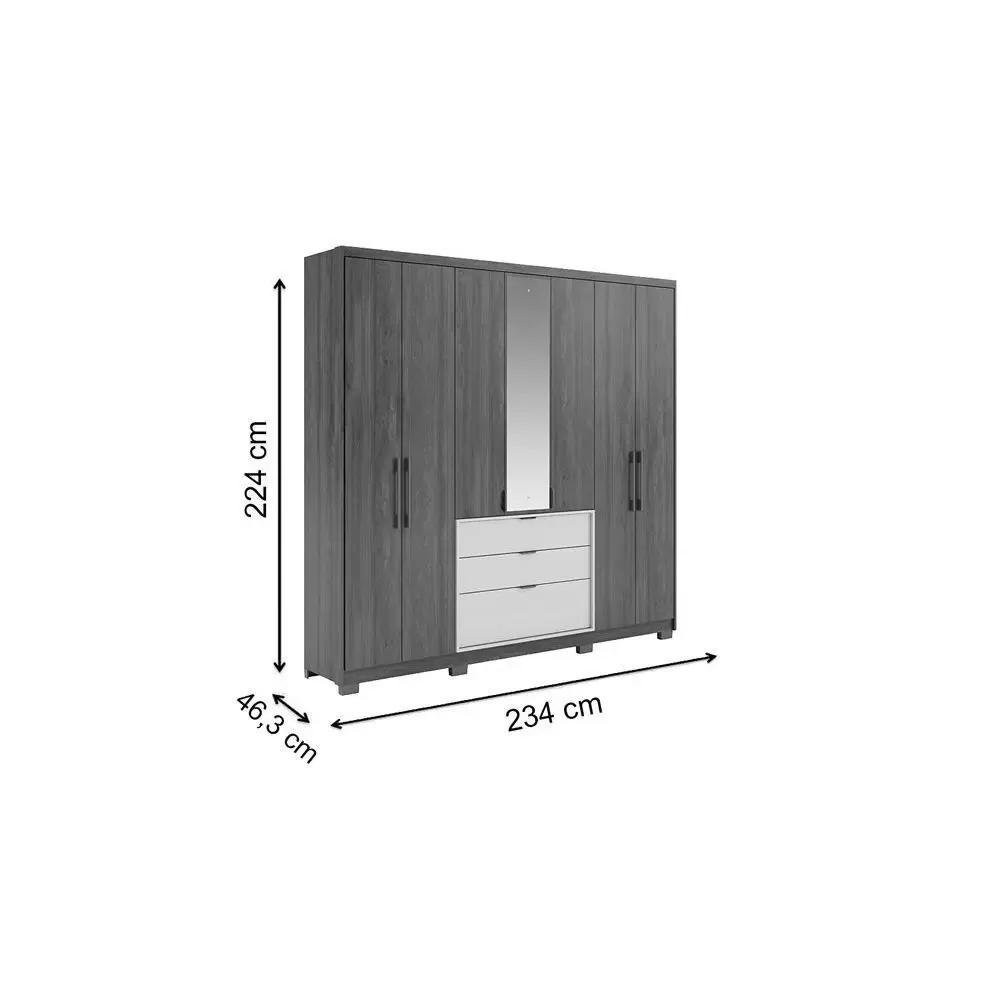 Imagem do produto Guarda-roupa Carraro Urban 7pts 1108 C/esp Leg Can/off