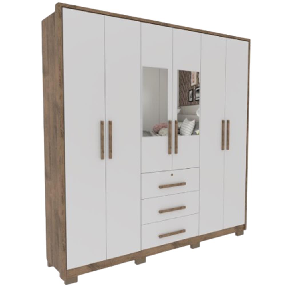 Guarda-roupa Avelan Pienza 06pts 3gav Plus Luxo - Nog/ow