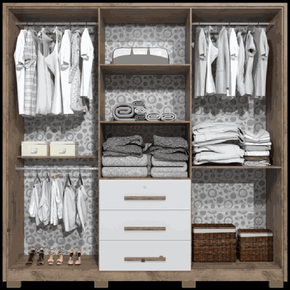 Imagem do produto Guarda-roupa Avelan Pienza 06pts 3gav Plus Luxo - Nog/ow