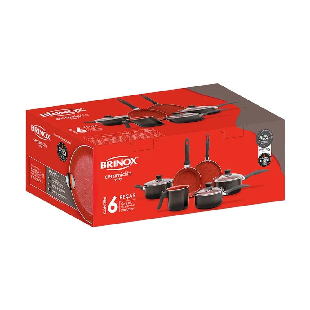 Imagem do produto Panelas Brinox Cj 6pcs Cer.life Easy-cbn/vrm 4789/113