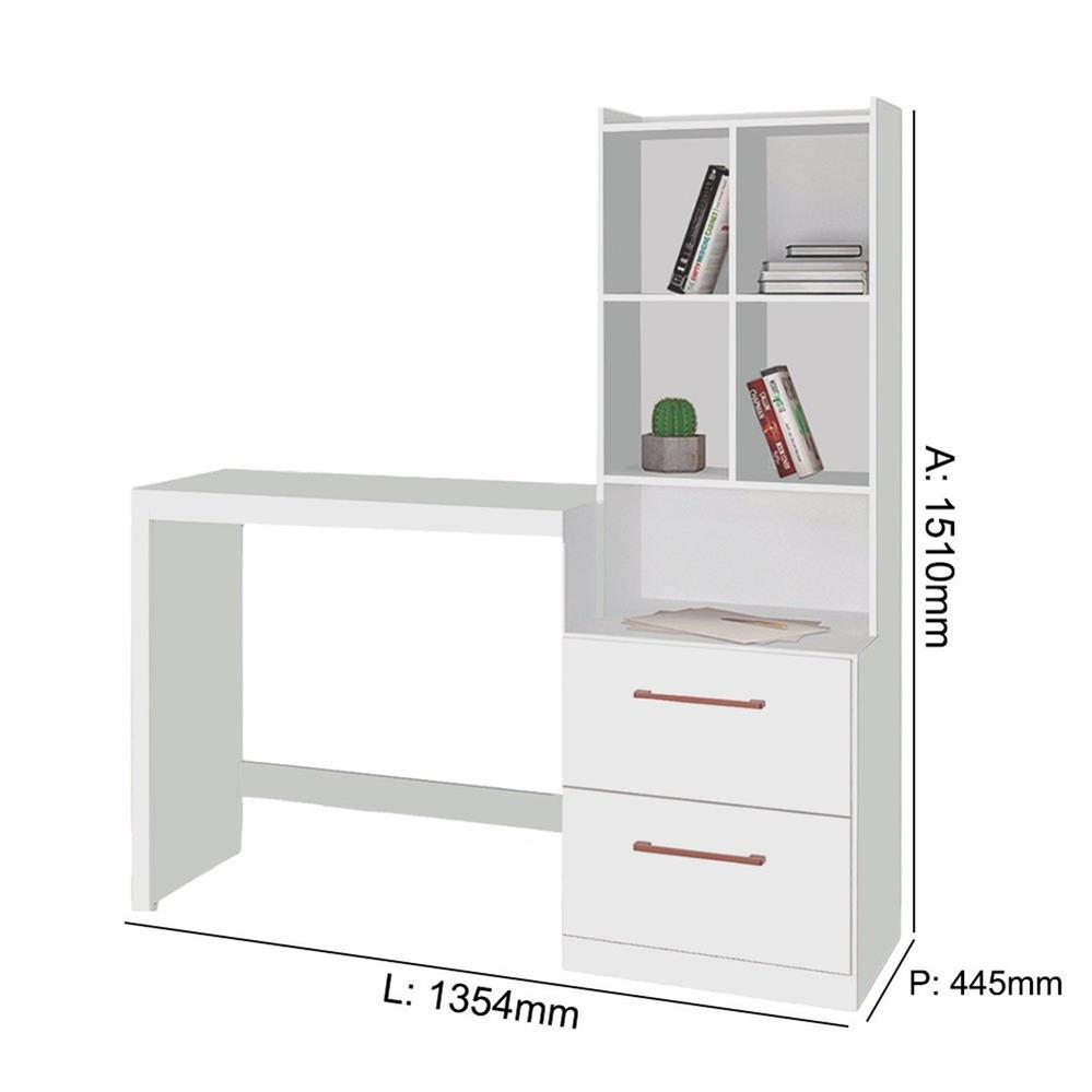 Imagem do produto Escrivaninha Tuboarte Silvia 2g Branco/bco