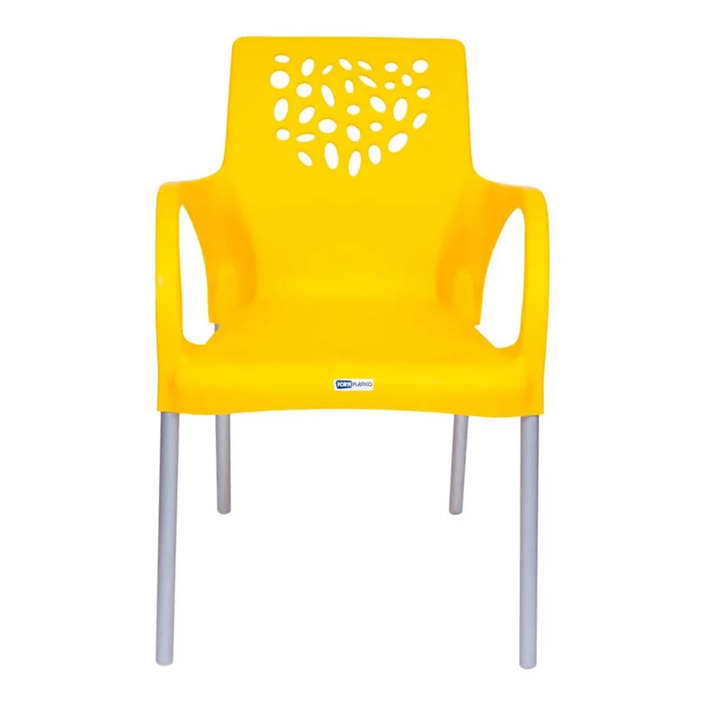 Cadeira Poltrona Deluxe Fort Plast Amarela