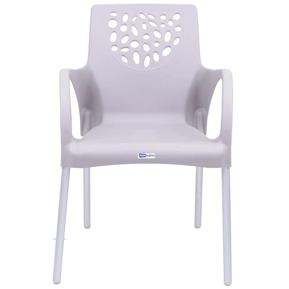 Cadeira Poltrona Deluxe Fort Plast Nude