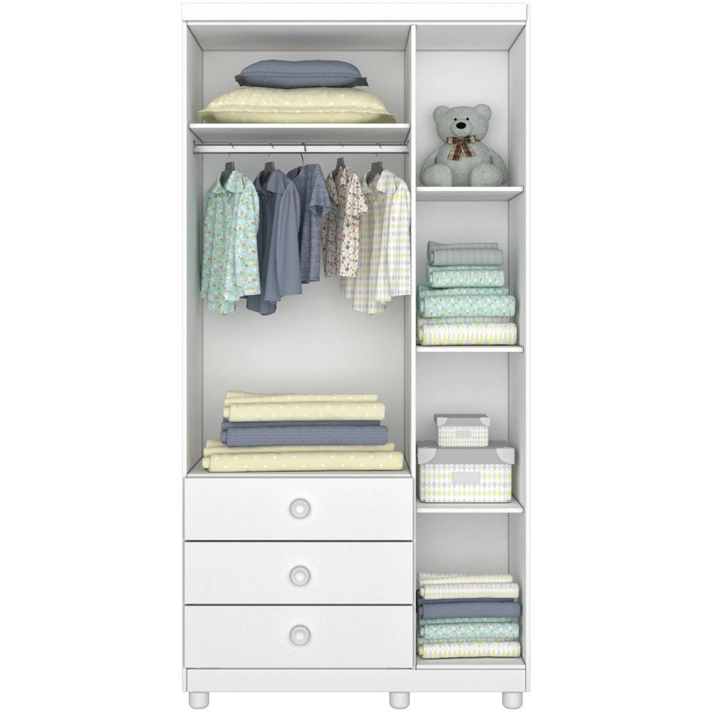 Imagem do produto Guarda-roupa Tcil 3 Ptas Sonic C/6 Pes - Branco/branco