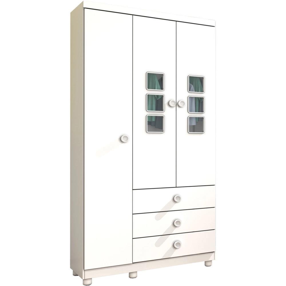 Guarda-roupa Tcil 3 Ptas Sonic C/6 Pes - Branco/branco