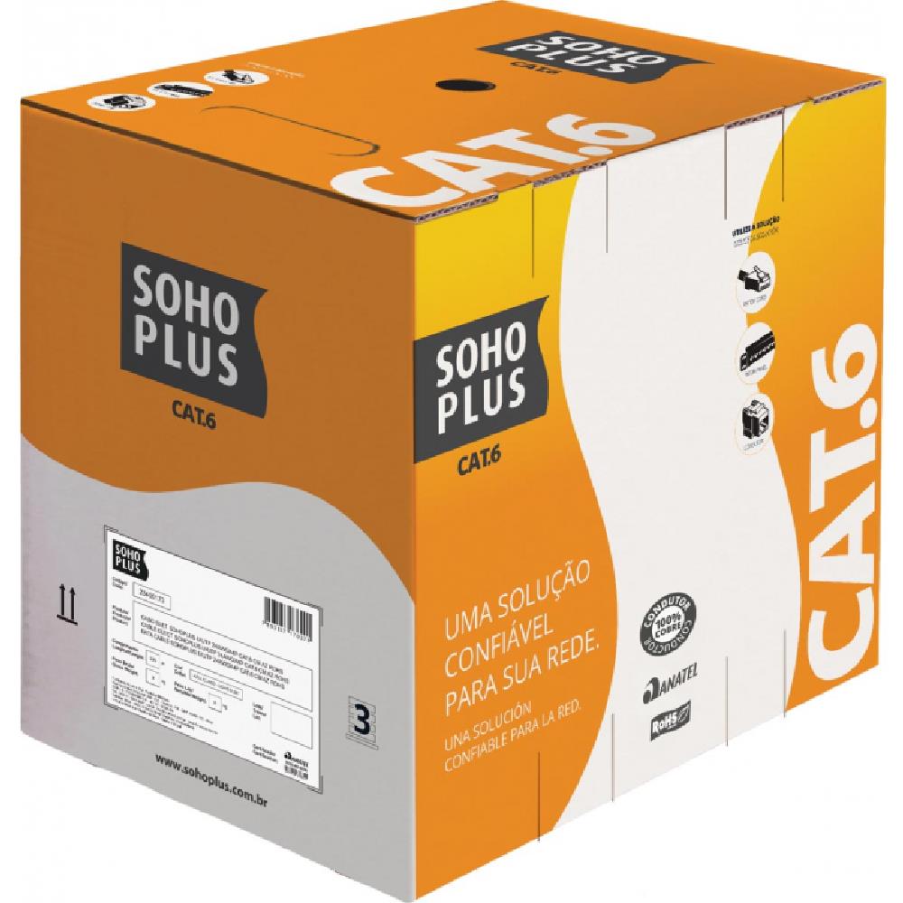 Cabo Lan Cat6 24awg X 4p Cmx Azul Rohs