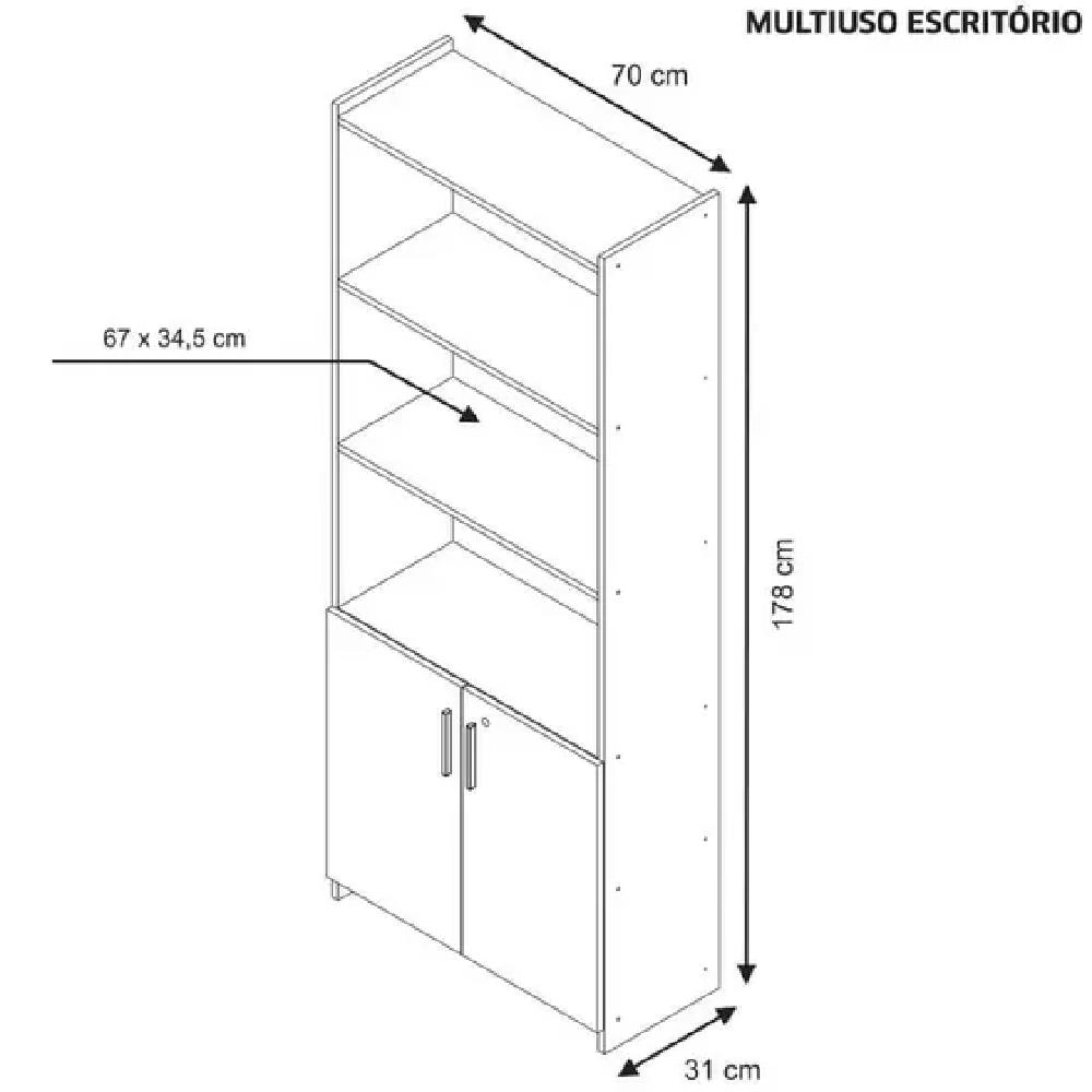 Imagem do produto Armario Notavel Mult.escritorio Ref127 Bco/new/new Bco