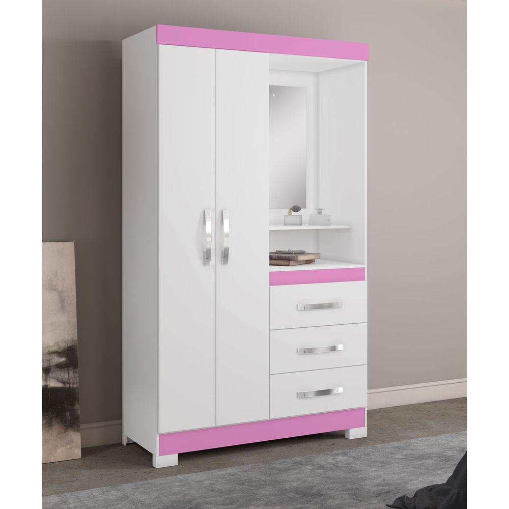 Imagem do produto Guarda-roupa Notavel Nt 5170 Ref 129 Bco New/rosa Bco