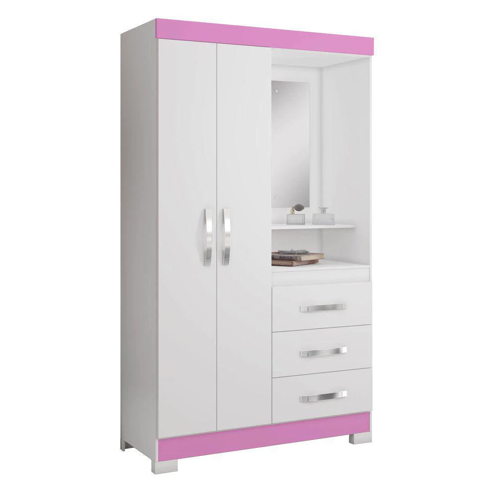 Guarda-roupa Notavel Nt 5170 Ref 129 Bco New/rosa Bco
