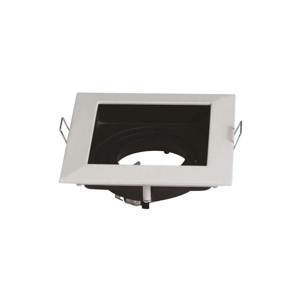 Spot Lince Blumenau 55102011 Emb Quad.100mm Alum.1x Mr16 Gu10 -bco C/ Fundo Pto