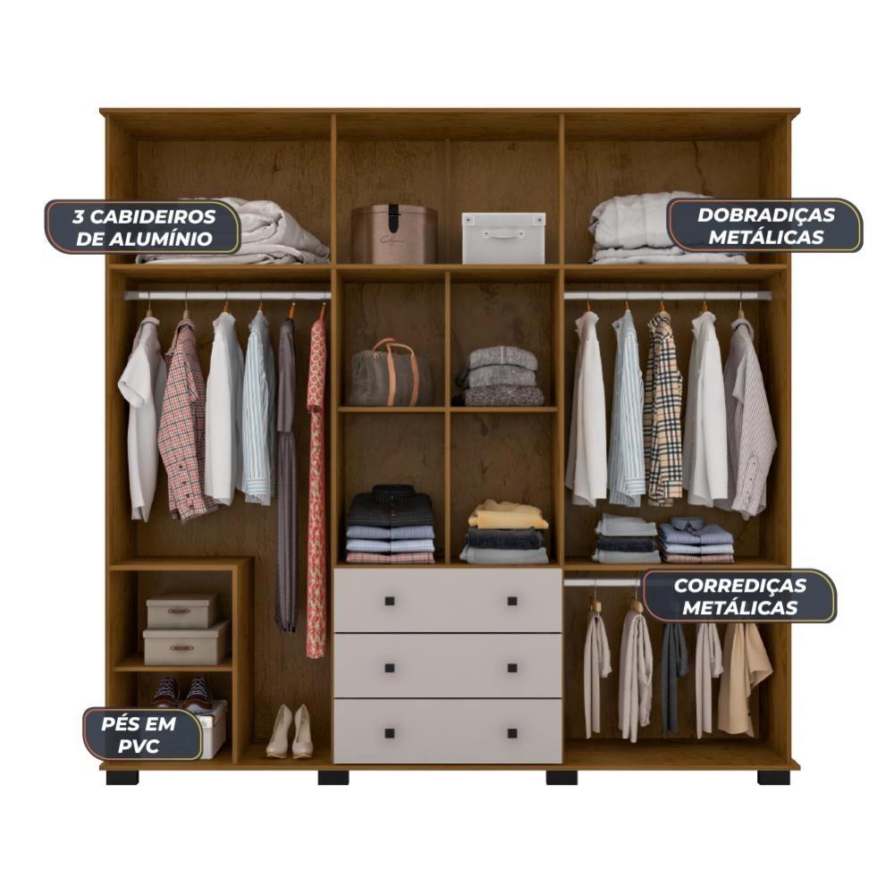 Imagem do produto Guarda-roupa Araplac Freijo/baunilha B22010