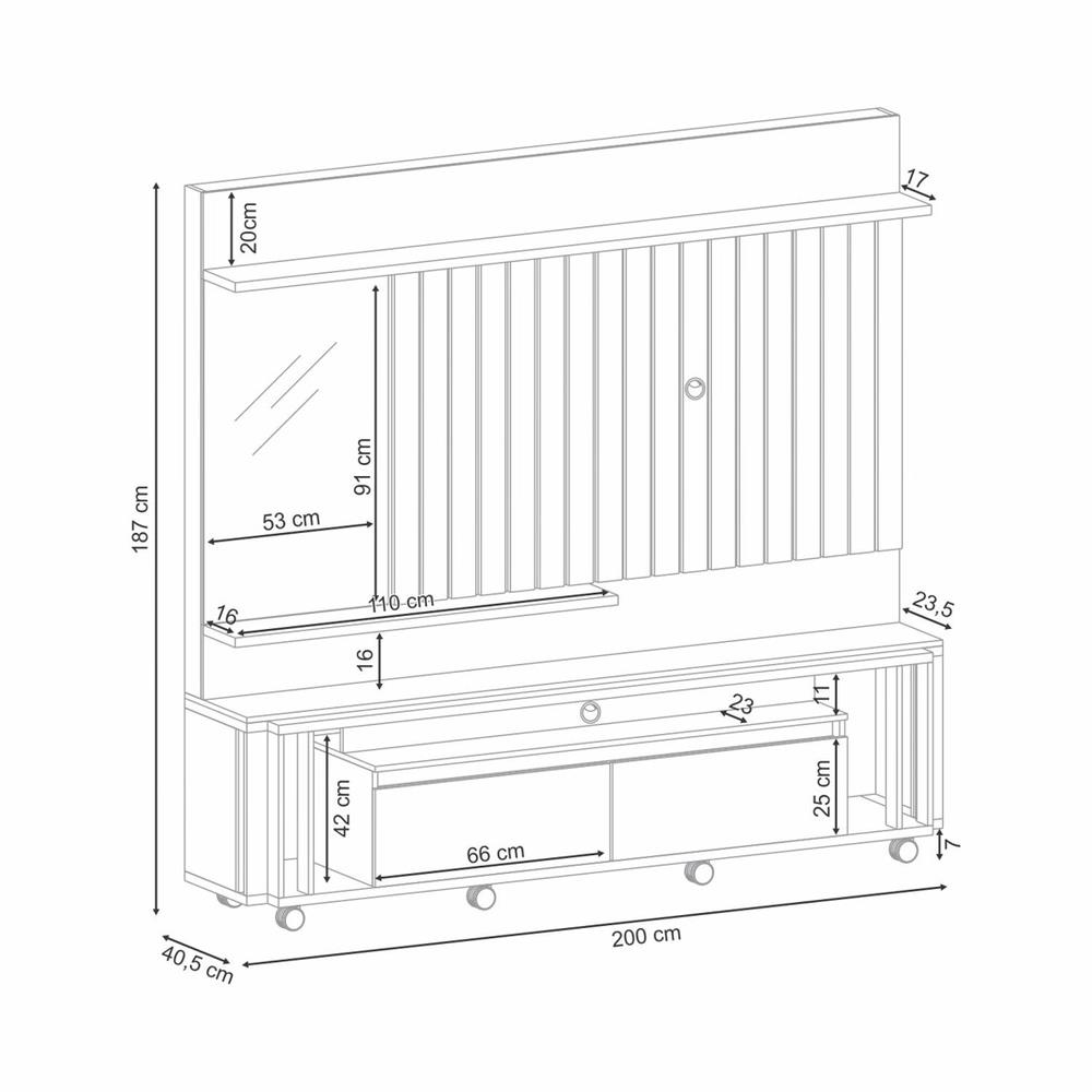 Imagem do produto Home Hb Moveis Eclipse - Off White/nature