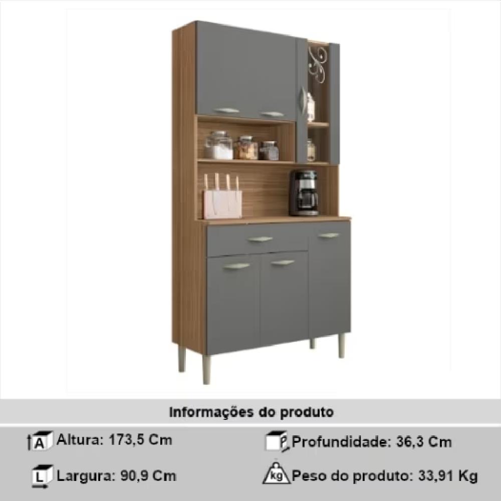 Imagem do produto Armario Kits Parana 6p Golden Freijo Gris