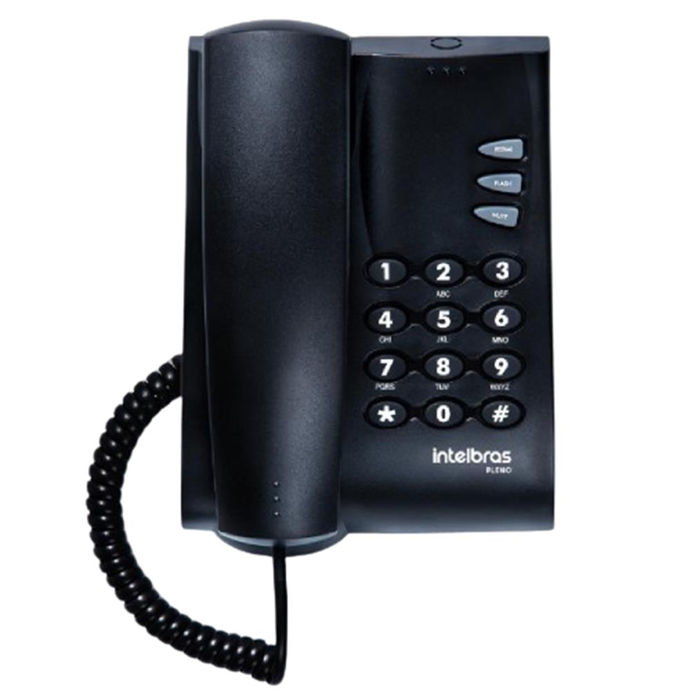 Telefone Intelbras com Fio Pleno Preto