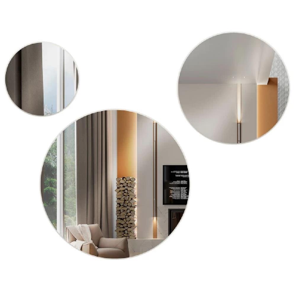Painel Dalla Costa Decorativo Red.kit (es9 Es10 e Es11) Off White/ Espelho