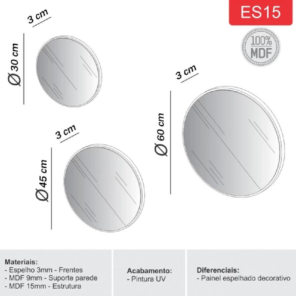 Imagem do produto Painel Dalla Costa Decorativo Red.kit (es9 Es10 e Es11) Off White/ Espelho