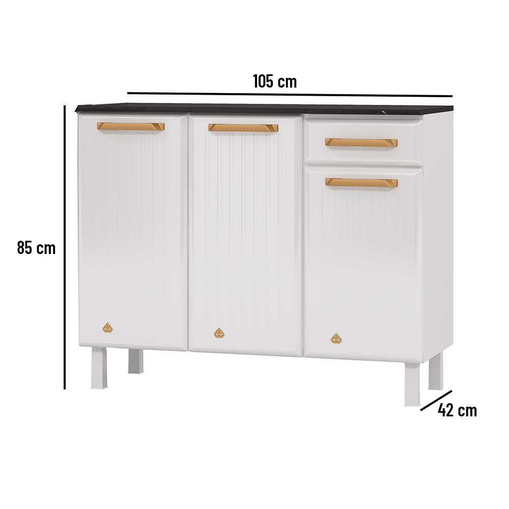 Imagem do produto Balcao Telasul Triplo Diamante New Smart 1gv C/tam 15mm Branco