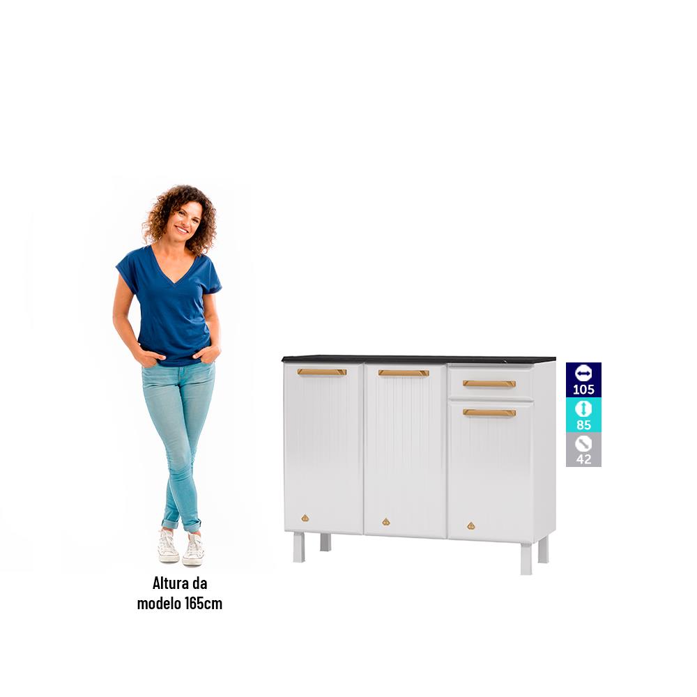 Imagem do produto Balcao Telasul Triplo Diamante New Smart 1gv C/tam 15mm Branco