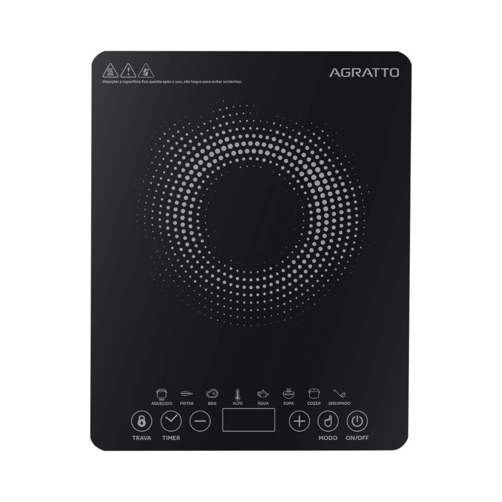 Fogao Cooktop Agratto Inducao Acki01i-02 Preto 1 Boca 2000w 220v
