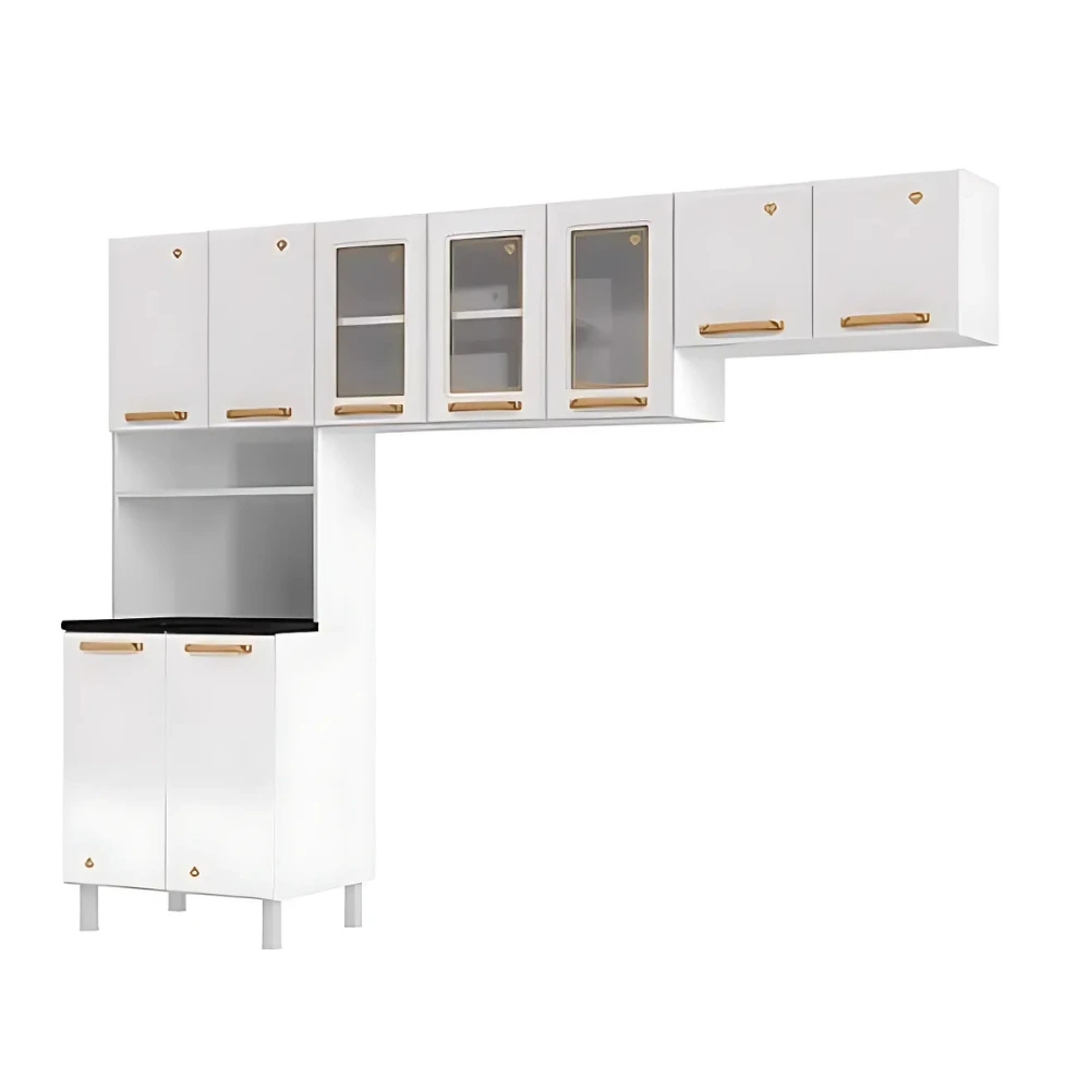 Cozinha Compacta Telasul Diamante 3 Peças 9 Portas Branca