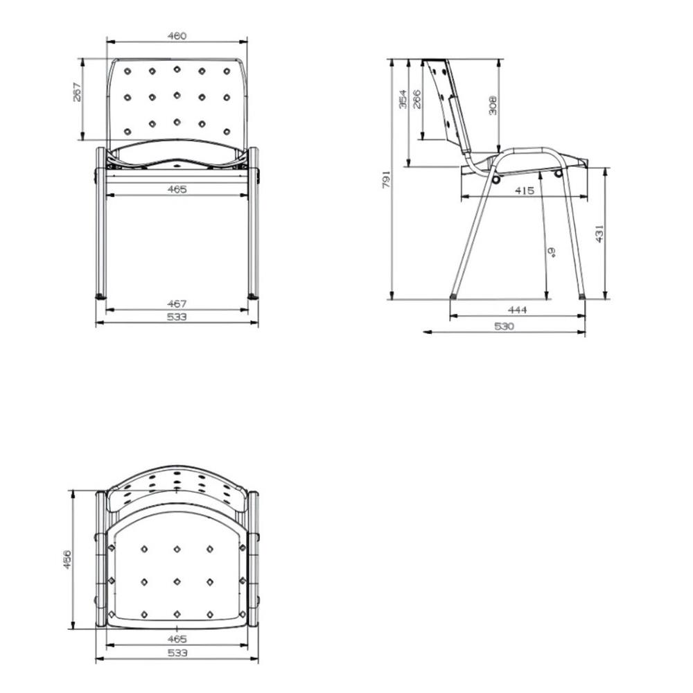 Imagem do produto Cadeira Plaxmetal Ergoplax Fixa Secretaria Azul 1210