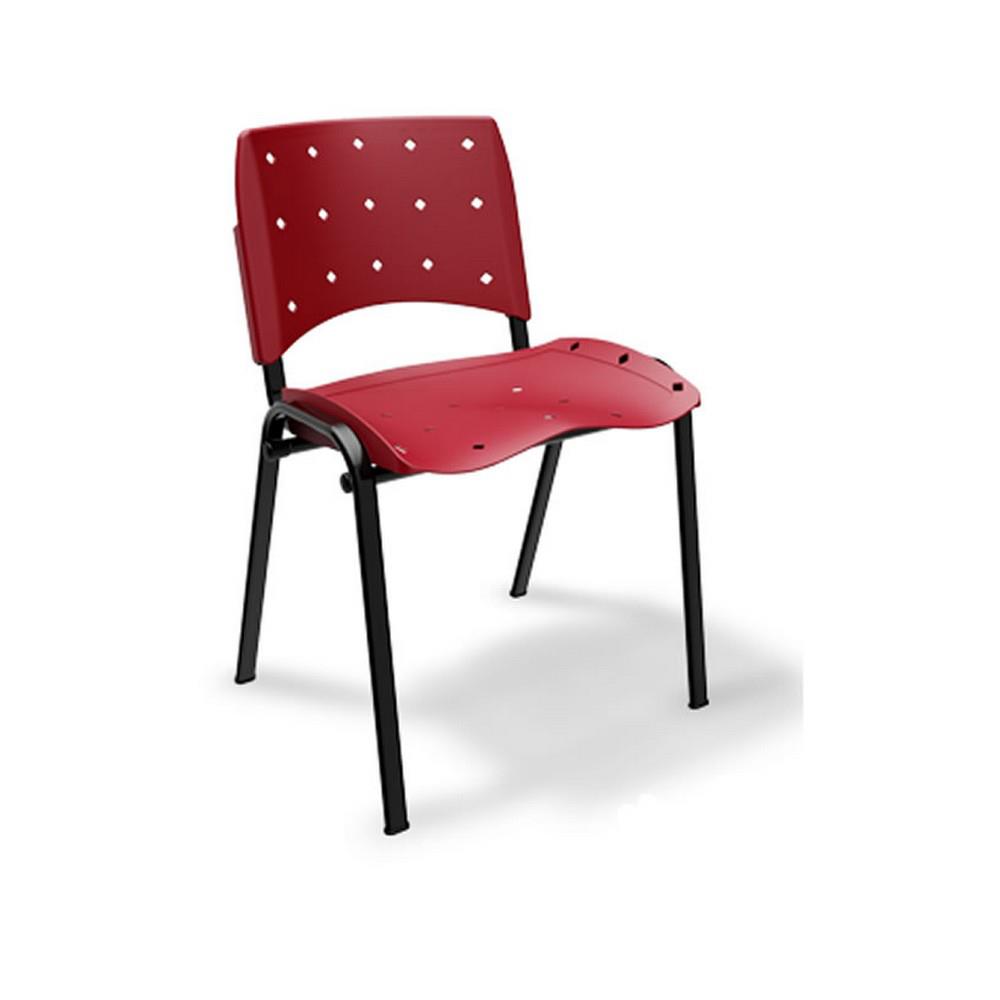 Cadeira Plaxmetal Ergoplax Fixa Secretaria Cereja 1110